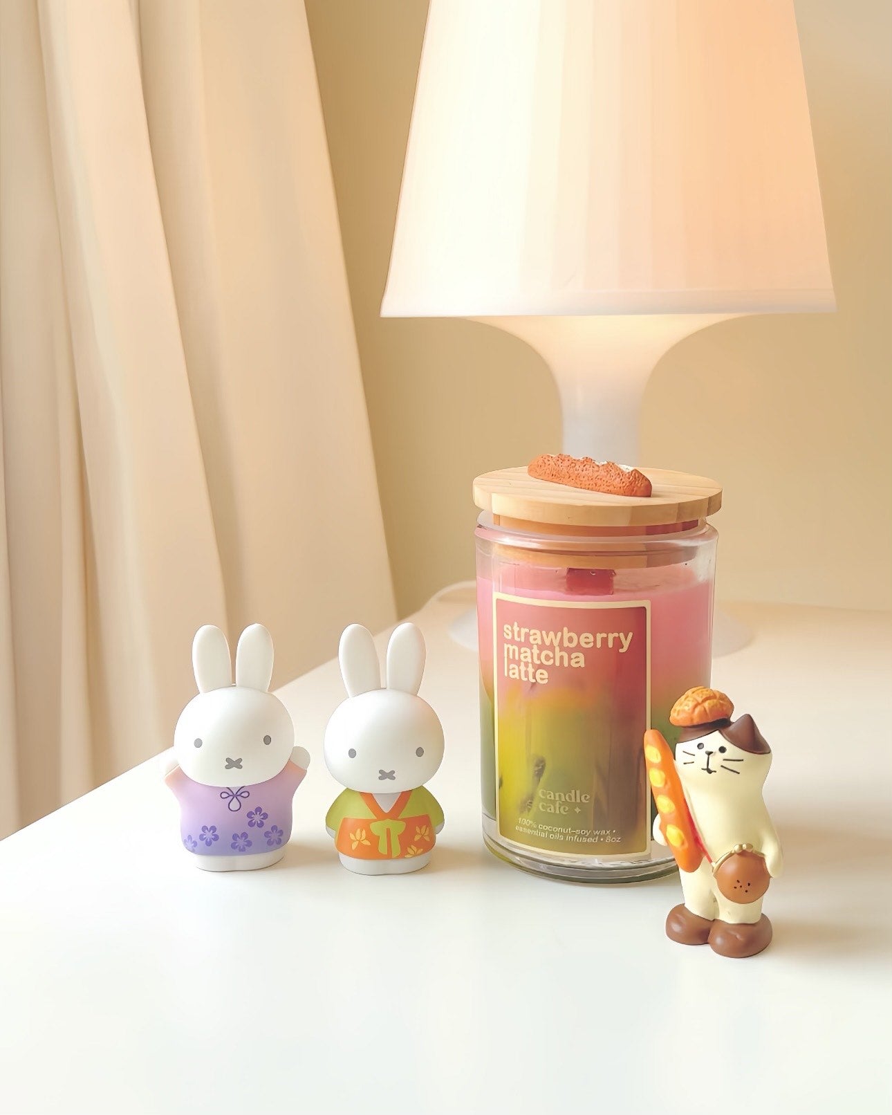 strawberry matcha latte candle