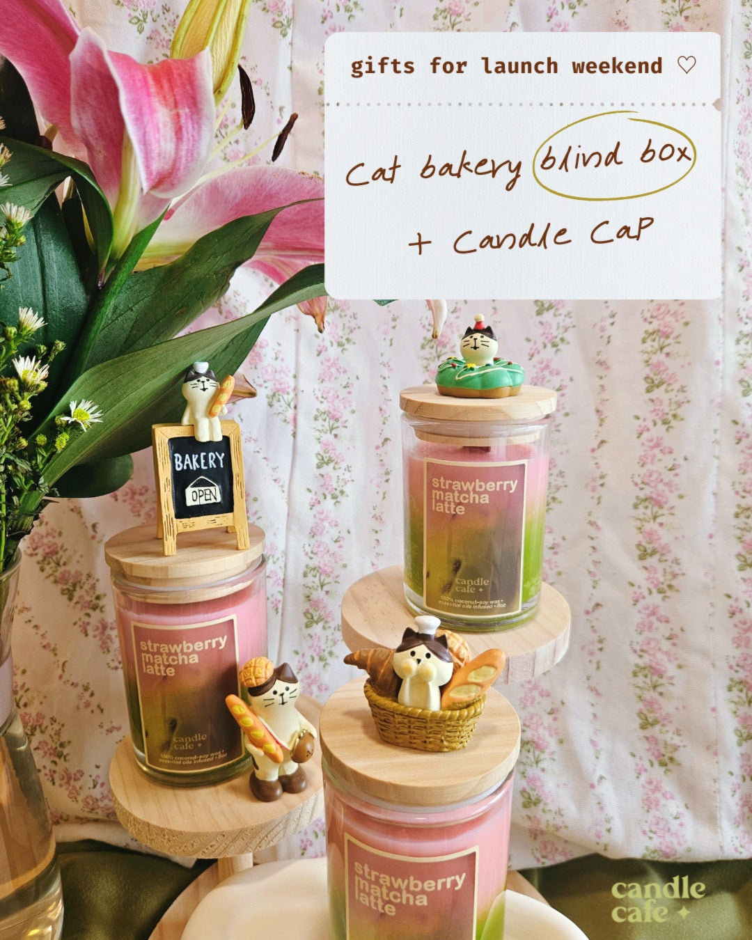 strawberry matcha latte candle