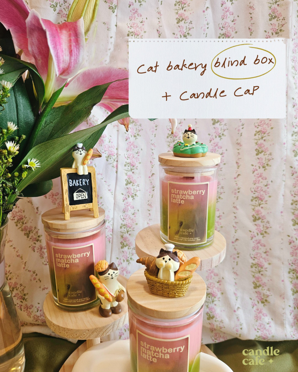 mystery cat figurine & candle lid
