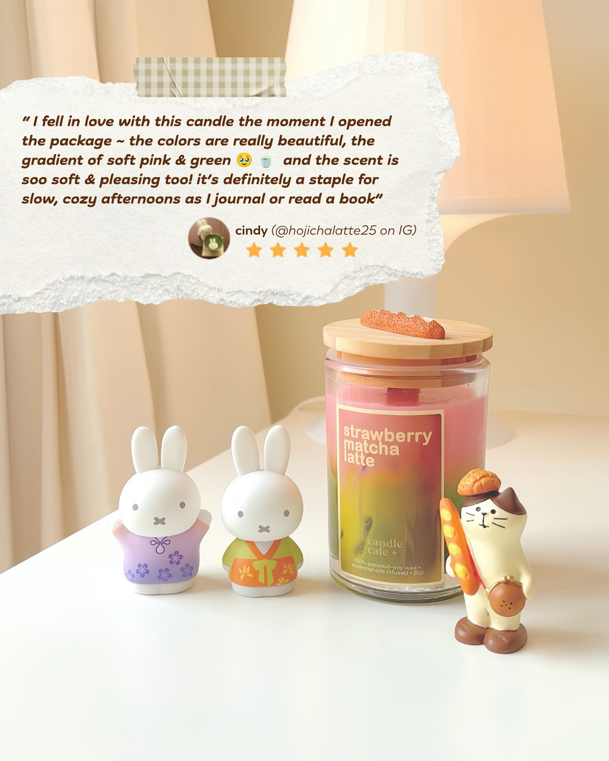 strawberry matcha latte candle