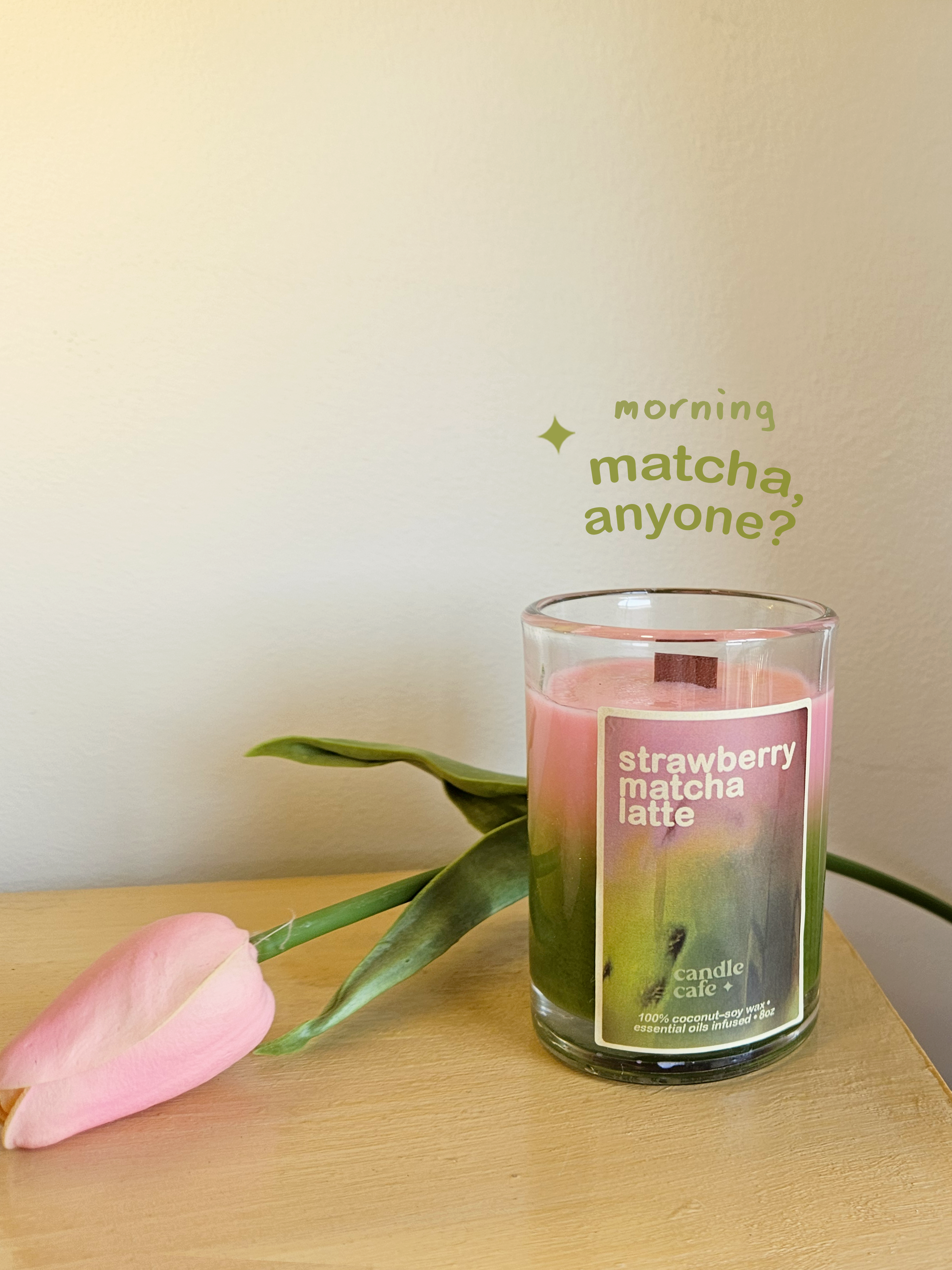 strawberry matcha latte candle